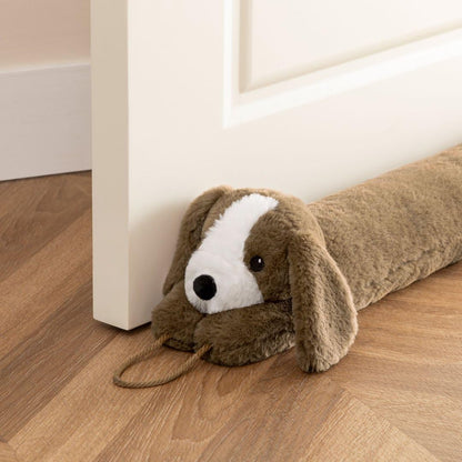 Door Draft Stopper Blocks Hot and Cold Air, 38", Yellow Dog | Blocks Wind and Noise, Weighted Sand and Cotton Filling, Convenient Hanging Loop for Storage, Adorable Animal Design