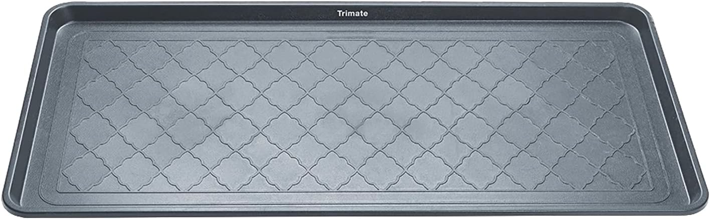 All Weather Boot Tray Extra Large 40"x20" - Brown Plastic Shoe Mat | Multi-purpose mudroom entryway tray with 1.25" raised edges - fits shoes, pet bowls & plants - 100% recycled polypropylene