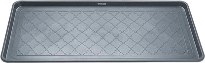All Weather Boot Tray Extra Large 40"x20" - Brown Plastic Shoe Mat | Multi-purpose mudroom entryway tray with 1.25" raised edges - fits shoes, pet bowls & plants - 100% recycled polypropylene