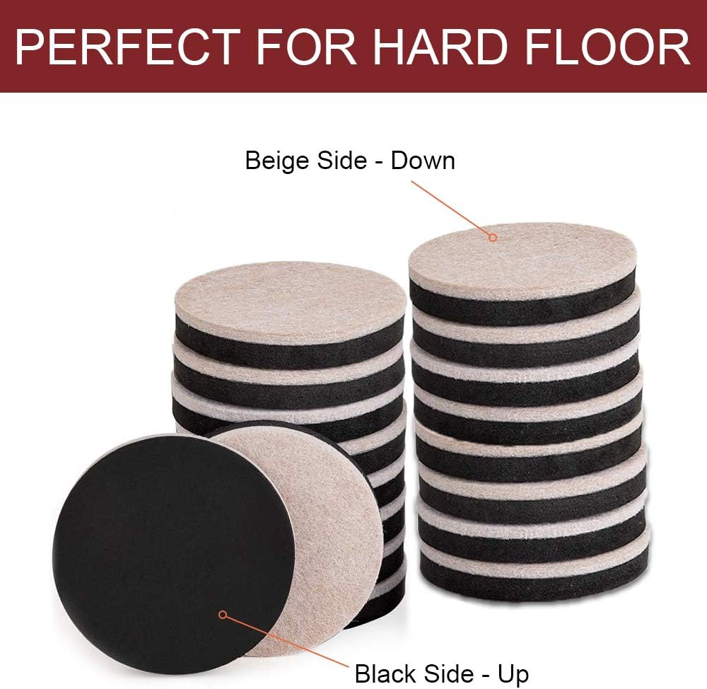 Furniture Sliders, 20pcs-3 1/2” Felt Furniture Sliders for Carpet, Furniture Pads Hardwoods Floors, Heavy Furniture Movers Sliders, Reusable Moving Pads, Floor Protectors for Carpet