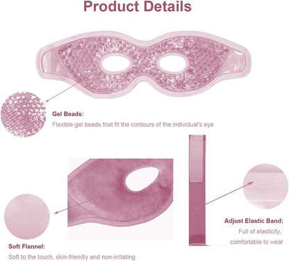 Cooling Gel Eye Mask with Eye Holes, 2 PCS Cold Eye Packs for Puffiness & Swelling, Reusable Hot Cold Compress Heat Ice Gel Pack, Purple and Pink