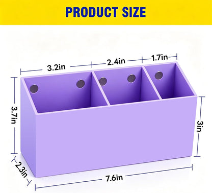Magnetic Marker Holder for Whiteboard, Fridge, Teacher Must Have | Acrylic Magnet Dry Erase Pen Holder for Refrigeator, Anti-slip Pencil Holder for Classroom, Locker Organizer Accessories