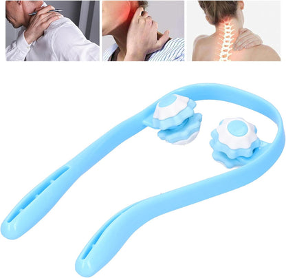FILFEEL Roller Neck Massager, UShaped Manual Neck Shoulder Fatigue Relieve Massager Tool Ergonomic Handle Design Rouleau de Massage Musculaire