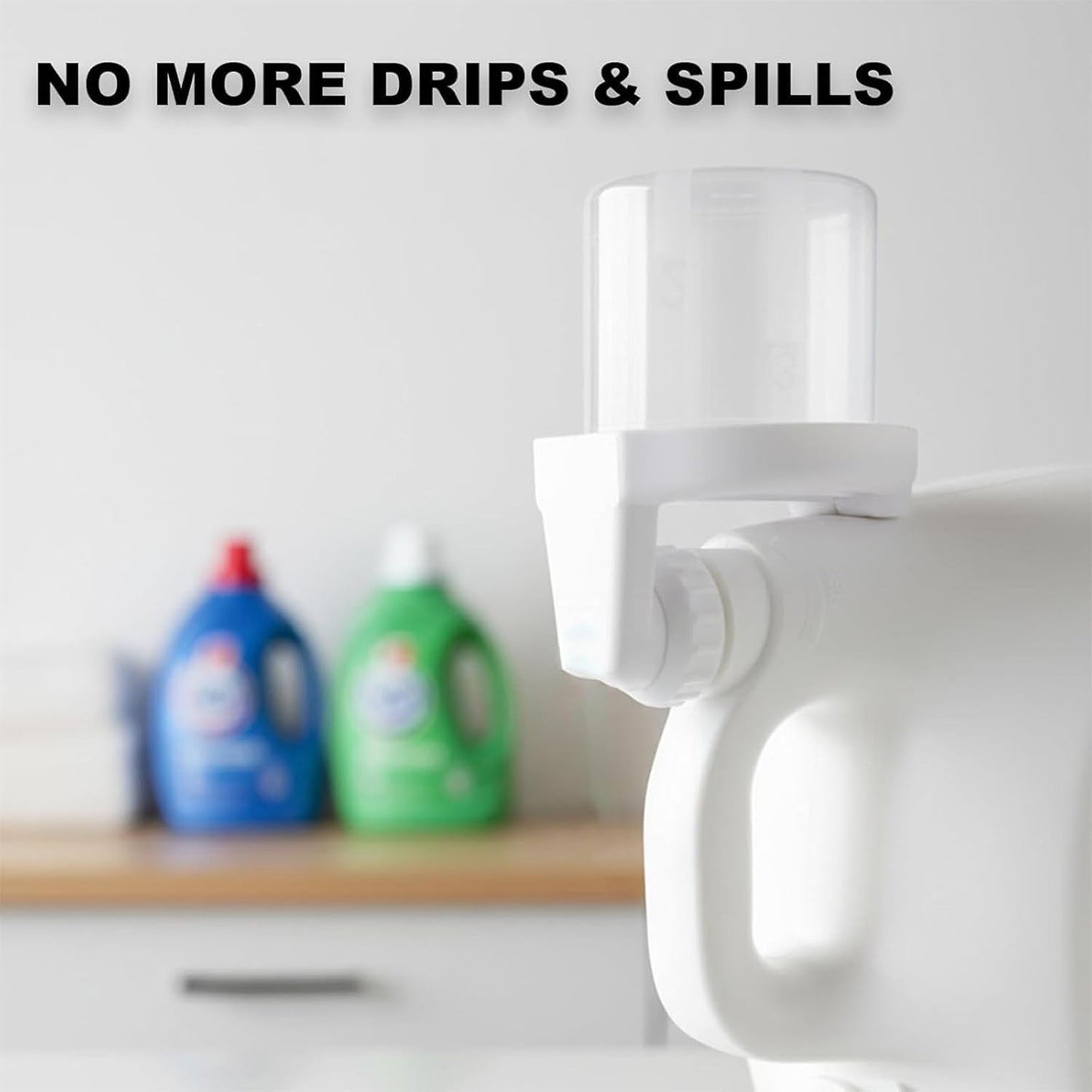 Laundry Detergent Cup Holder with Drain Caddy for Gain | No-Drip Laundry Cup Catcher, Anti-Spill Organizer | Saves Liquid Detergent with Return Flow and Easy Attach (1)