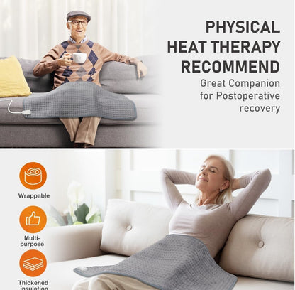 Heating Pad for Neck and Shoulders and Back Pain Relief, Large Size 24”X34” Electric Heating Pad with 9 Heat Setting & 4 Auto-Off Timers - Gifts for Women Men