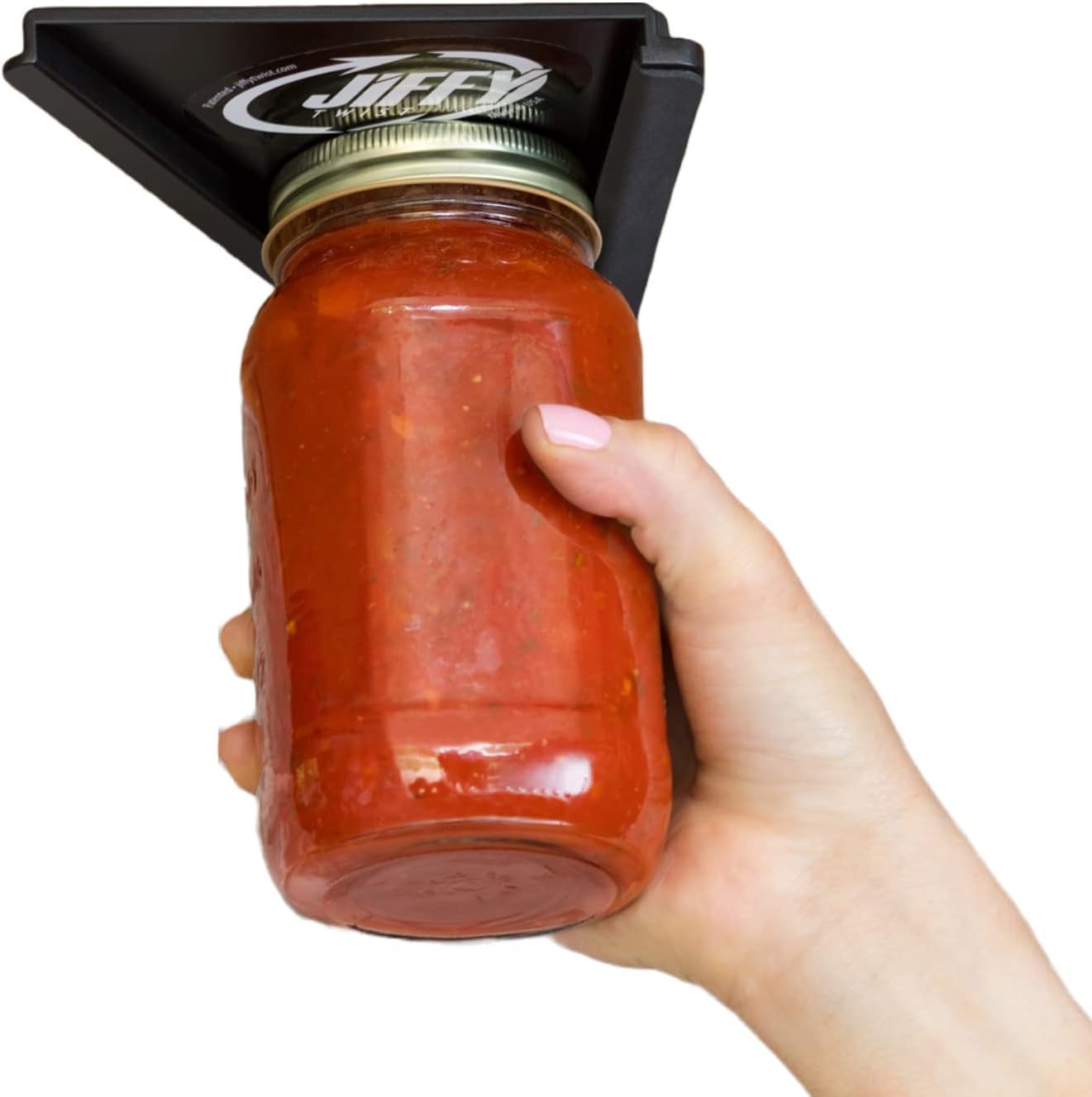 Jar Opener - Effortless Opener for Any Size Bottle or Jar | Mounts Under Cabinet with Industrial Adhesive - Zero Slip Blade Protector - Must Have for Seniors & Arthritis Made In USA