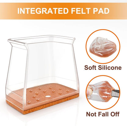 VIUME 24 Pcs Chair Leg Floor Protectors for Hardwood Floors Round | Silicone Covers Felt Pads Furniture Leg Caps Anti-Scratch Reduce Noise Fit (1-5/16" to 2")