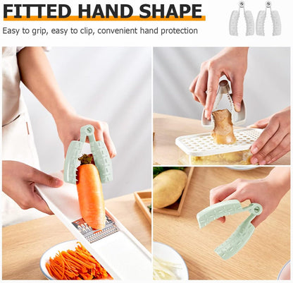 2Pcs Finger Guard Mandolin Guard Vegetables Fruit Slicer Grater Protector Kitchen Tools for Grabbing Garlic, Carrot, Potato, Cucumber