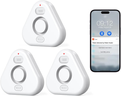 Water Alarm Leak Detector,Water Leak Detectors for Home with App Alerts,Water Sensor Alarm Leak Detector with 120db Adjustable,500ft Transmission for Basement,Bathroom,No Hub Required (Support 2.4G)