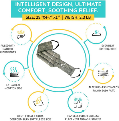 Versatile Heated Neck Wrap Microwavable - Neck Warmer Microwave Heating Pad for Shoulders, Sore Muscles - 22 Inches - 1 Pack