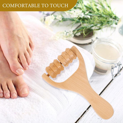 Ciieeo Wooden Massage Roller Tool 3-Piece Set Deep Tissue Massager for Legs Feet Arms Neck and Back - Portable Handheld DIY Wellness Tool for Women