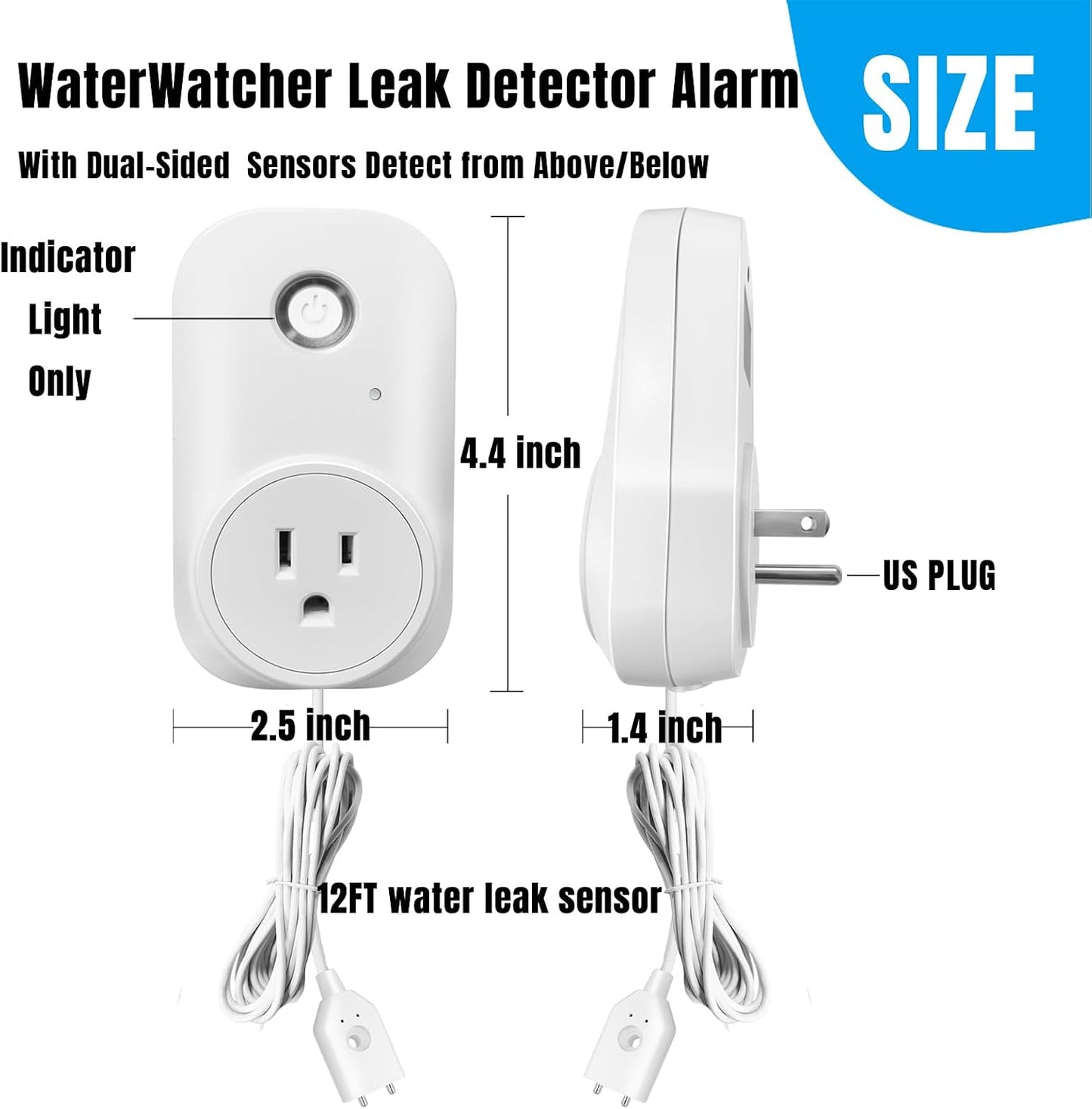 Smart Leak Detection Sensor | Water Leak Alarm with Real-Time Alerts for Home, Office & Basement Protection