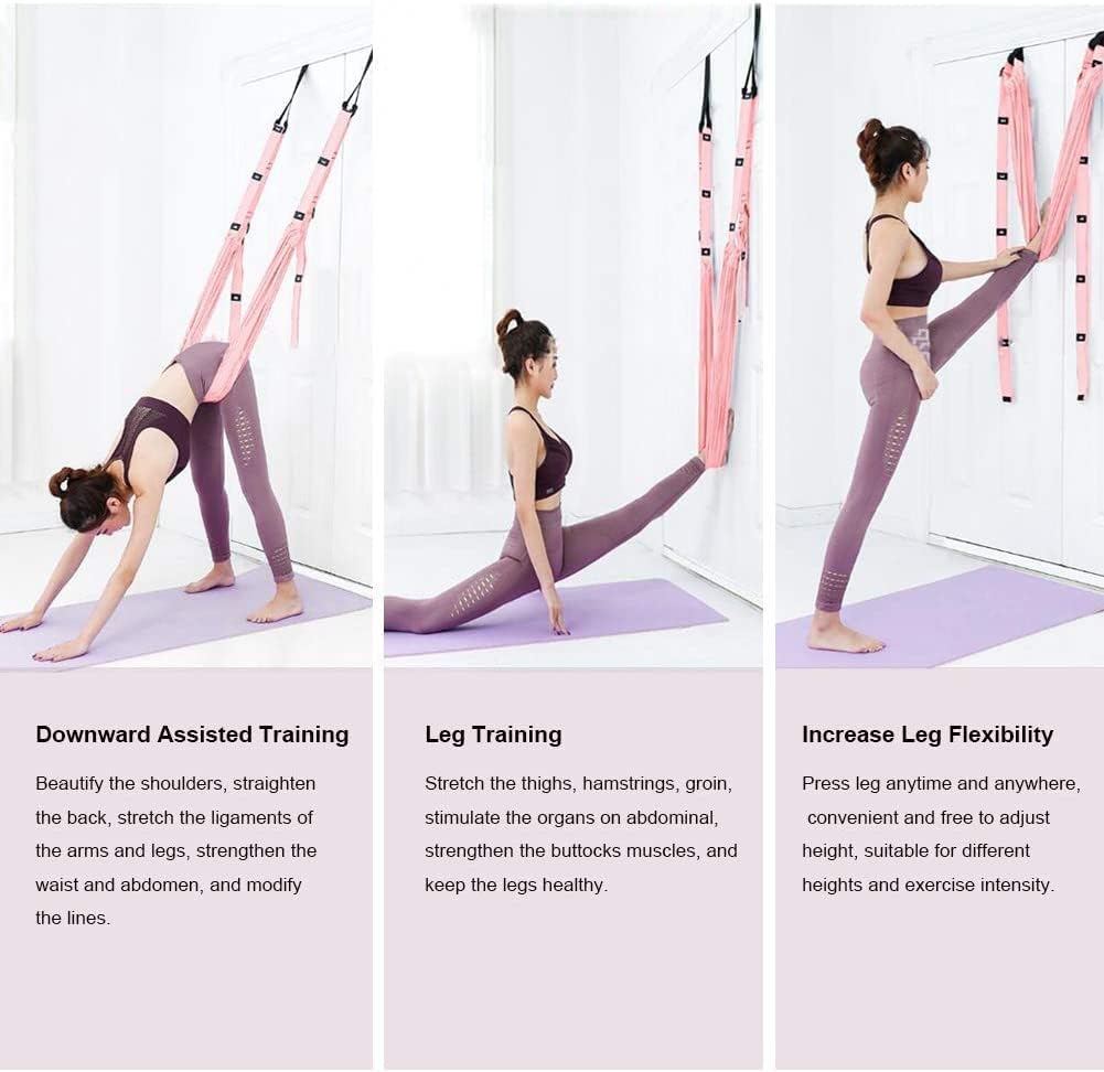 Yoga Fitness Stretching Strap, Adjustable Leg Stretcher Back Bend Assist Trainer, Improve Leg Waist Back Flexibility Home Gym Equipment for Rehab Pilates Ballet Cheerleading Splits Gymnastics