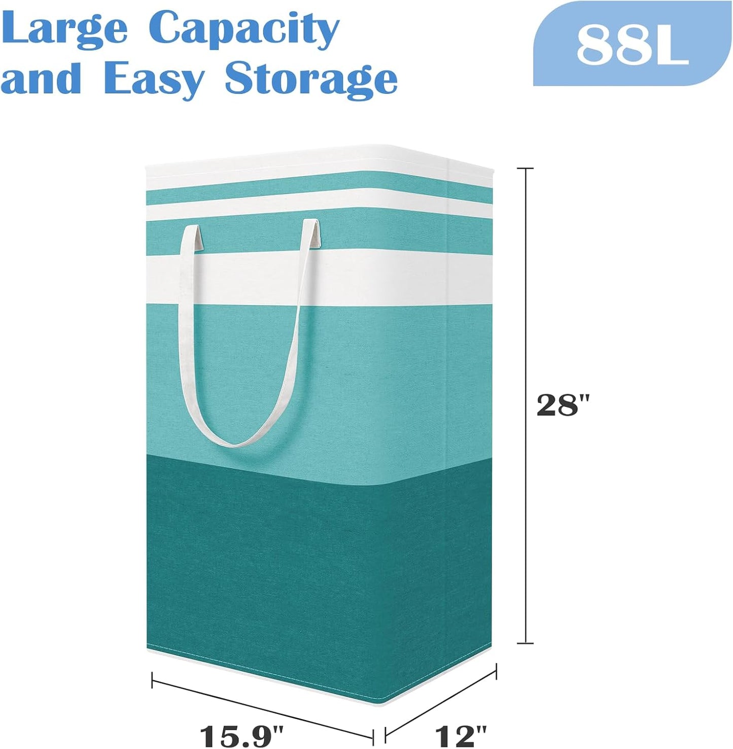 BlissTotes 3-Pack Laundry Basket, Collapsible Laundry Hamper, Grey, 75L | Laundry Clothes Hamper, Hampers for Bedroom, Freestanding Hamper with Handles, Clothes Laundry Basket