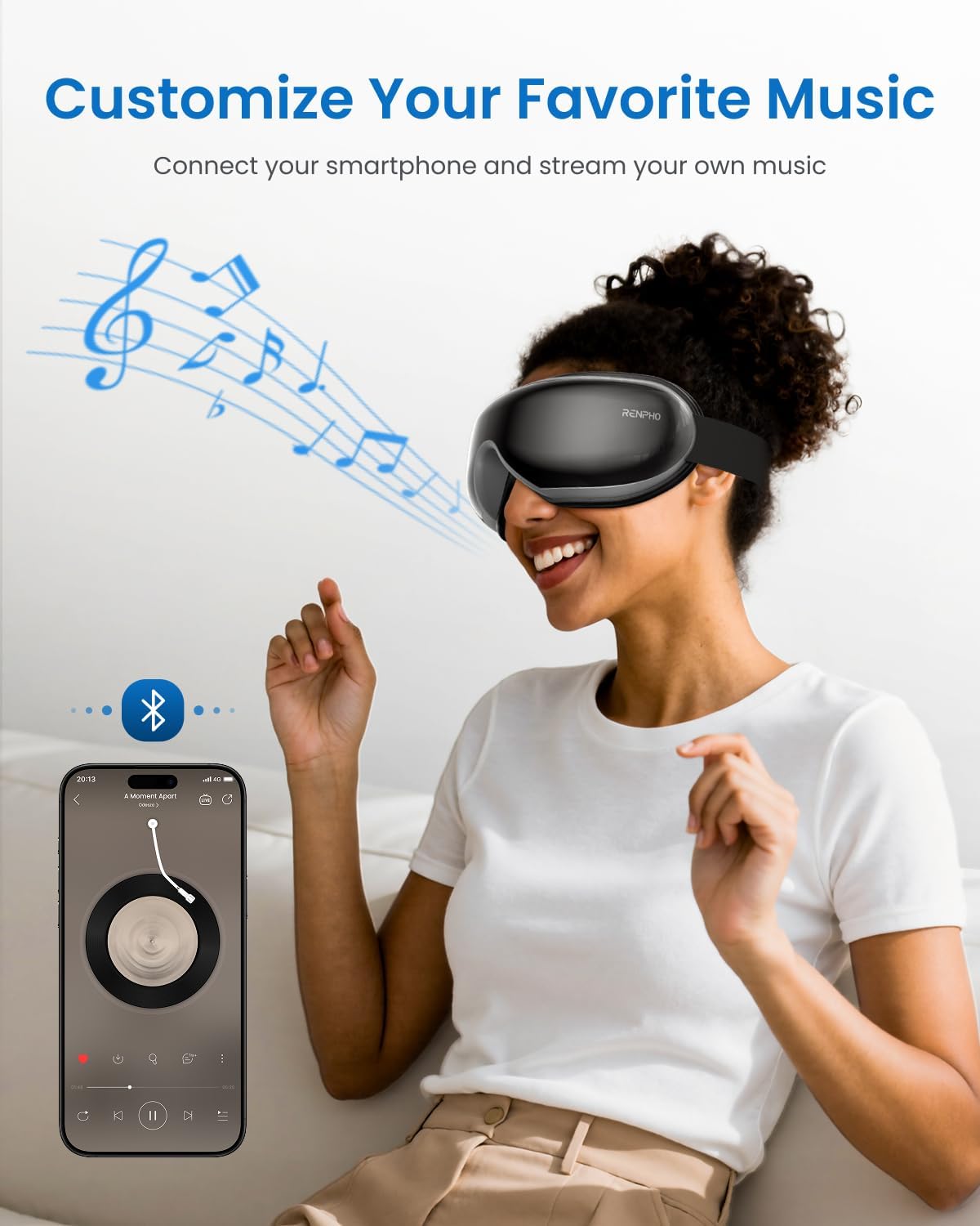 RENPHO Eyeris 1 Eye Massager with Heat, Heated Massage Eye Mask