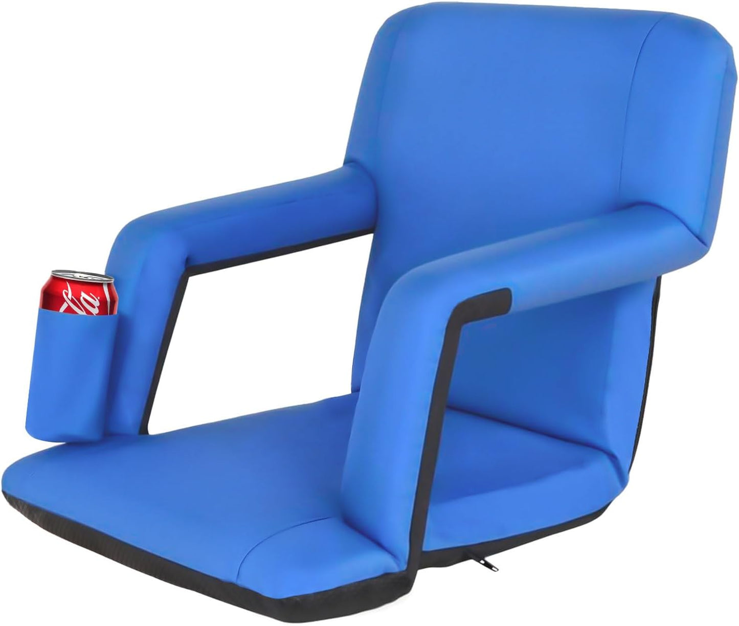 LEMY 20.5"/ 25" Wide Adjustable Stadium Seat for Bleachers Portable Water Resistant Stadium Chair with Back/Arms/Cushion for Outdoor or Indoor