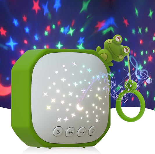 White Noise Sound Machine Baby with Star Projector | Portable Sleep Aid Lullaby Music for Baby Sleeping | Soothing Sound Machine for Nursery, Car Travel, Bedroom Crib, Kids Gifts (Puppy)