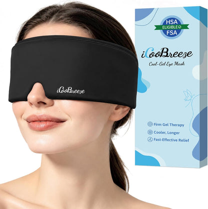 Cooling Eye Mask for Puffy Eyes, FSA Eligible HSA, Headache and Migraine Relief Gel Eye Mask, for Headache, Puffiness, Eye Strain, Reusable Face Ice Pack for Post-Surgery Care, Deep Blue
