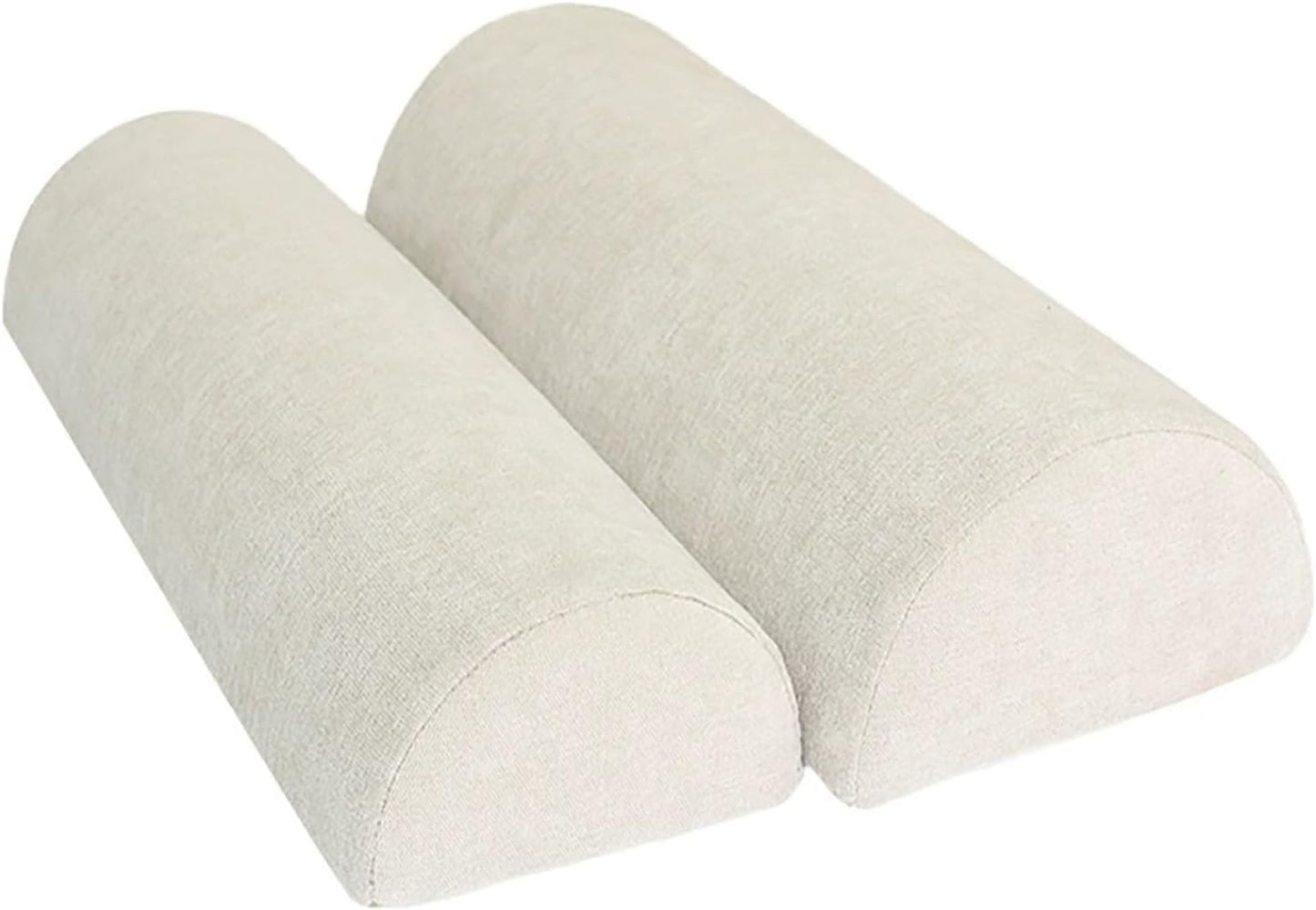 1/2 Pack Half Moon Bolster Pillow for Legs, Knees, Lower Back and Head | Lumbar Support Pillow for Bed, Sleeping | Semi Roll for Ankle and Foot Comfort - Machine Washable Cover(09,M:50x17x9cm)