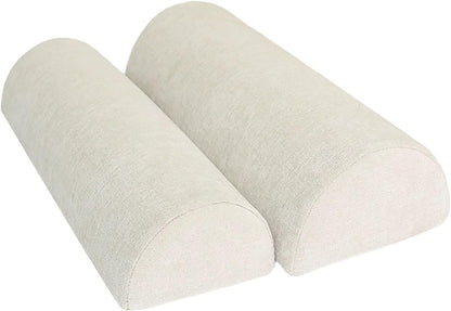 1/2 Pack Half Moon Bolster Pillow for Legs, Knees, Lower Back and Head | Lumbar Support Pillow for Bed, Sleeping | Semi Roll for Ankle and Foot Comfort - Machine Washable Cover(09,M:50x17x9cm)