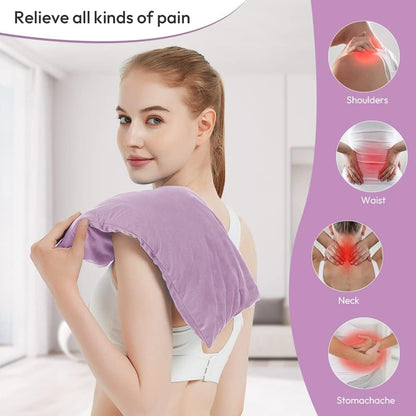 Microwave Heating Pad 6 x 12 Small Heating Pad Microwave, Microwave Bean Bag Heating Pad for Neck and Shoulders, Moist Heat Pack Pillow Warm Compress for Knee, Muscles, Joints, Wrist (Dark Blue)