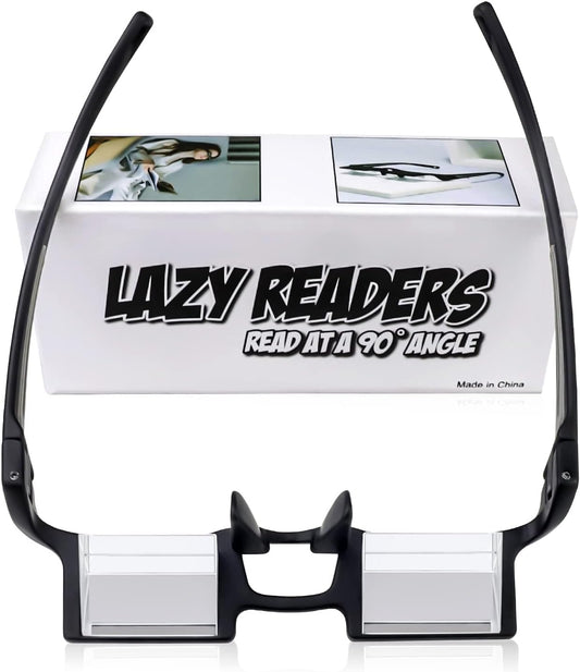 okcsc Lazy Reading Glasses Light Thinner Horizontal HD Glasses for Lying Down to Watch TV/Mobile Reading Books 90°Angle Prism Lazy Readers Glasses