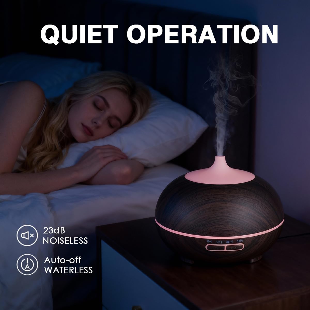 550ml Large Capacity Essential Oil Diffuser with 6 Essential Oil Set | Aromatherapy Ultrasonic Air Humidifier with Timer,7 Color LED Night Light,Waterless Auto-Off Functions for Home Spa