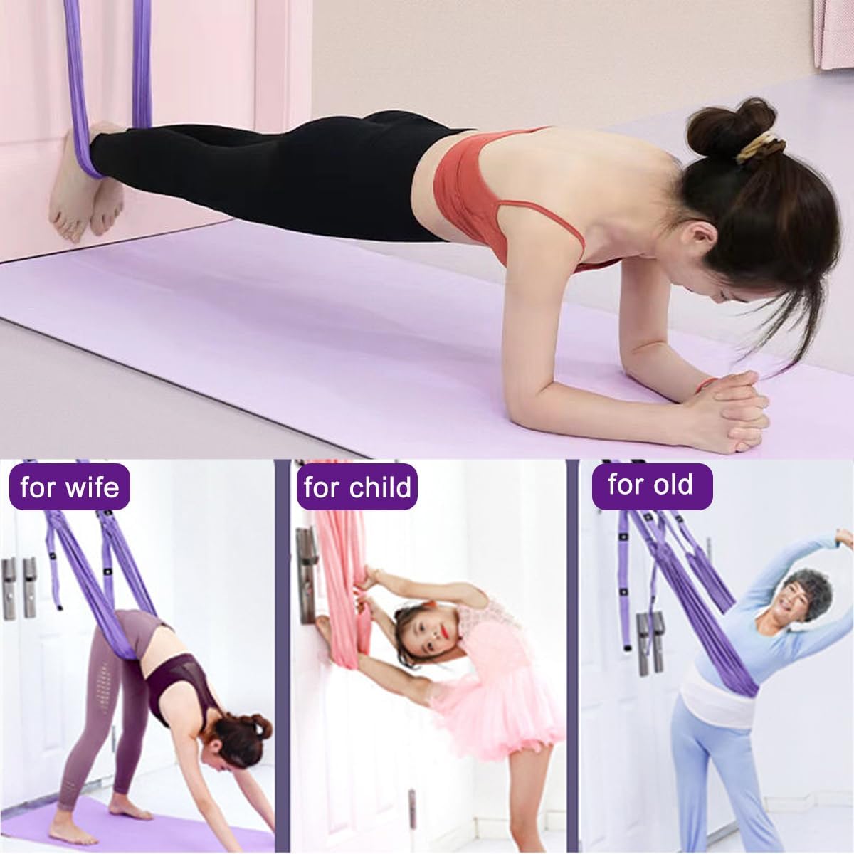 Leg Stretcher Strap/Yoga Fitness Band,Backbend Training Belt with Door Anchor,Flexibility Trainer Leg Stretching Assist Stretch Strap for Dance, Ballet,Gymnastics, Fitness, Aerial Yoga