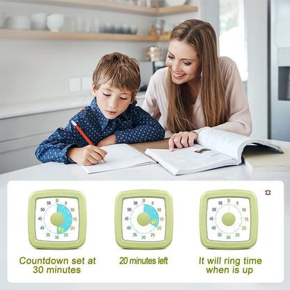 Visual Timer for Kids & Adults, 60 Minute Rainbow Countdown Timer, Time Management Tool for Classroom, Home, Kitchen, Office, School