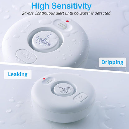 5 Pack Water Leak Alarm Detector, 120dB Loud Alert, IP66 Waterproof | Water Sensor, Sensitive Leak and Drip Alert, Easy Installation for Home, Basement Flood Prevention, Bathroom, Sink, Laundry