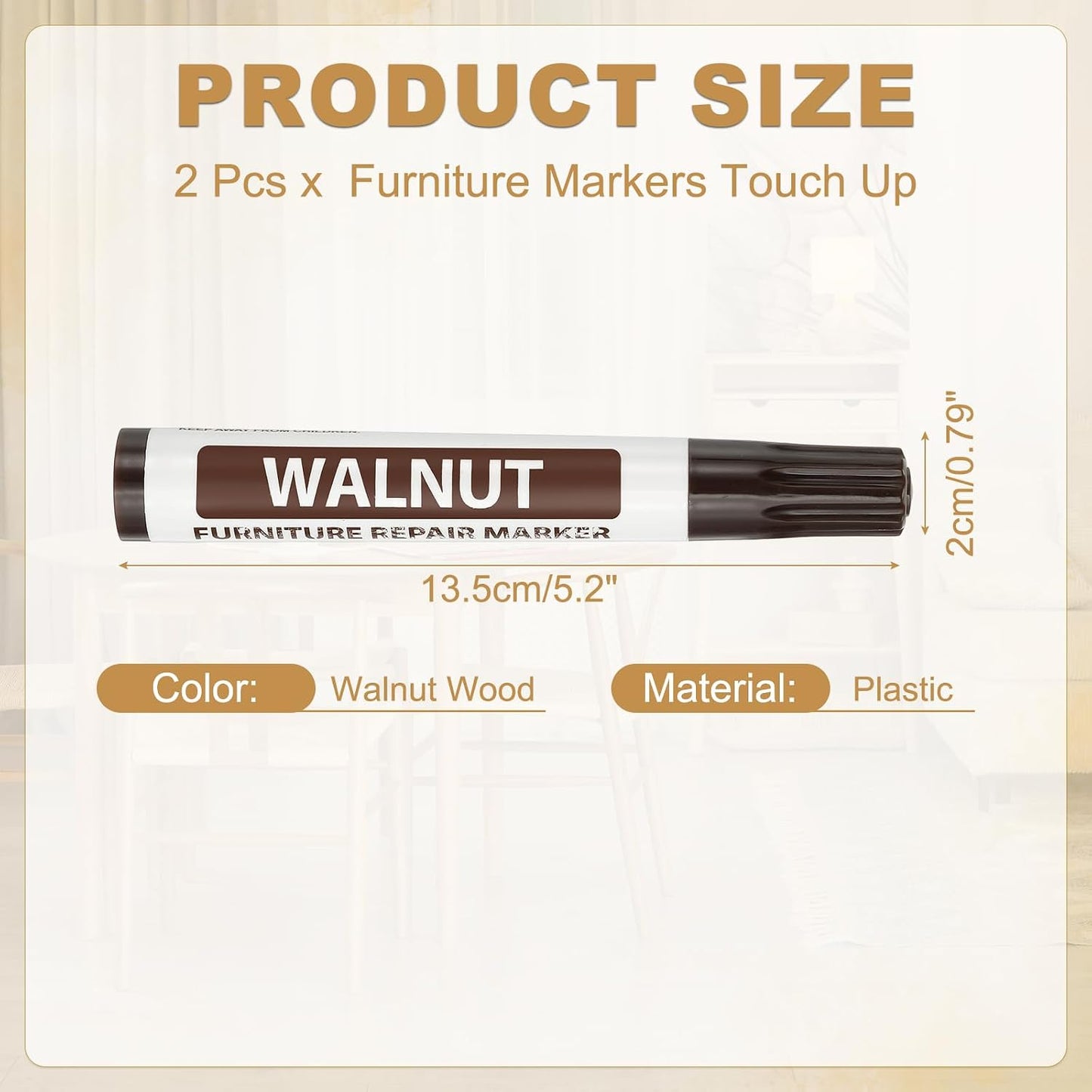 PATIKIL 2Pcs Furniture Markers Touch Up, Furniture Repair Kit Wood Markers for Scratches Wood Floor Holes Tables, White