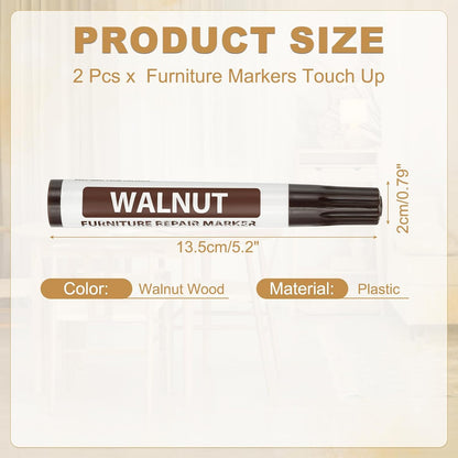PATIKIL 2Pcs Furniture Markers Touch Up, Furniture Repair Kit Wood Markers for Scratches Wood Floor Holes Tables, White