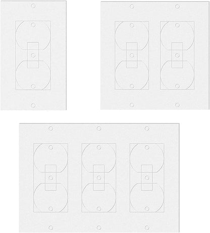 55Pcs Wall Plate Insulation Gasket, White Outlet Insulation Foam Replacement Weatherproof Gasket Sealer for Electrical Outlet Plates Switch Covers
