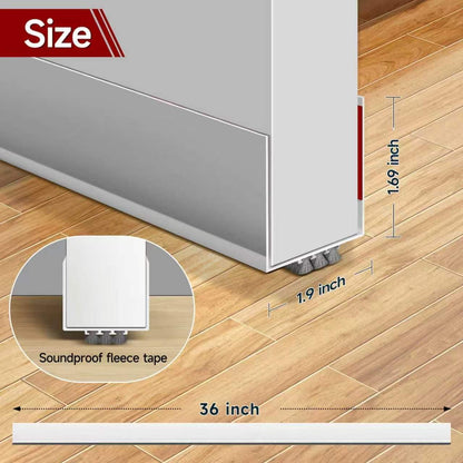 2 Pack Weather Stripping Door Seal, 36” Length Cuttable Door Draft Stopper, Strong Adhesive Door Sweep for Exterior and Interior Doors (2, White)