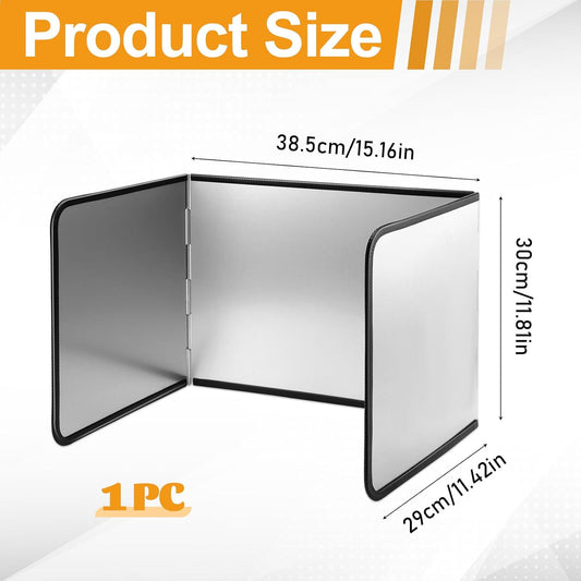 Foldable Stainless Steel Splatter Guard, Oil Splash Protection Backsplash, Splatter Guard for Frying Non-stick 3 Sided Foldable for Stove Top Wall, Easy to Clean and Store for Stove Top and Frying Pan