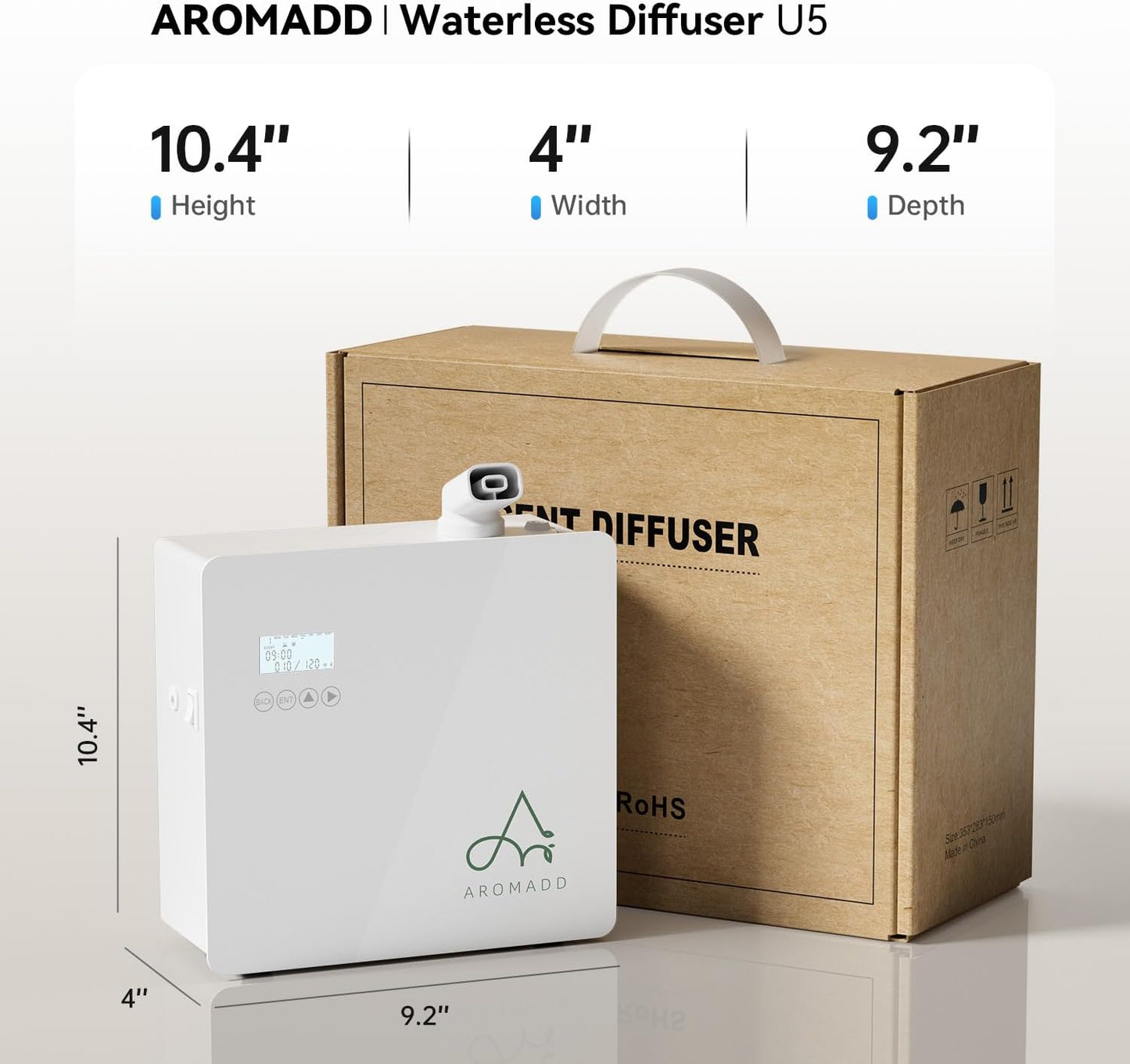 2025 Upgraded 3500 Sq.Ft Smart Scent Diffuser - HVAC System, Whole House Aroma & Hotel Collection Diffuser, Waterless Essential Oil Diffuser for Home Large Room, Cold Air Tech, 600mL (Black)