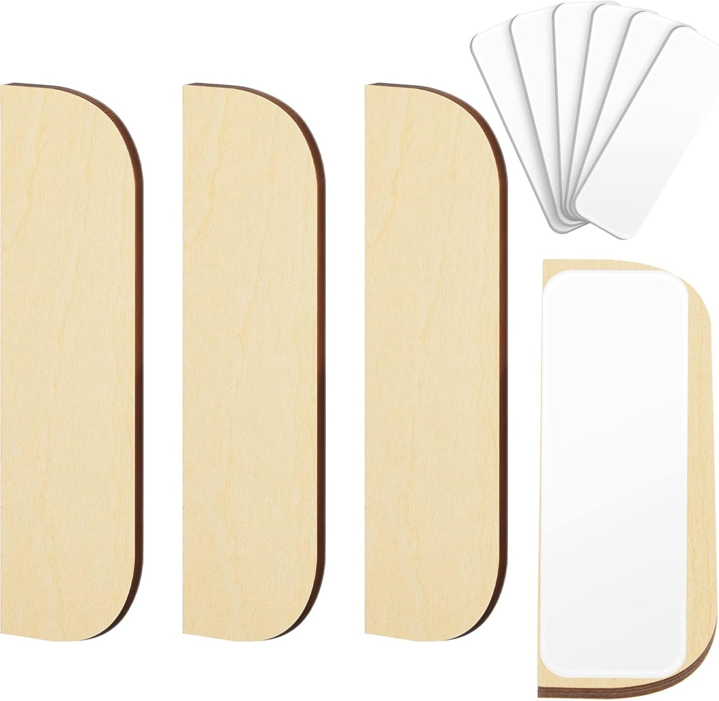 3.5 Inch Hinge Repair Wooden Plate Door Hole Cover Plate Wooden Hinge Filler Wood Repair Kit Kitchen Cabinet Hinges Cabinet Door Blanks with Double Sided Tapes for Kitchen Use(3 Pack)