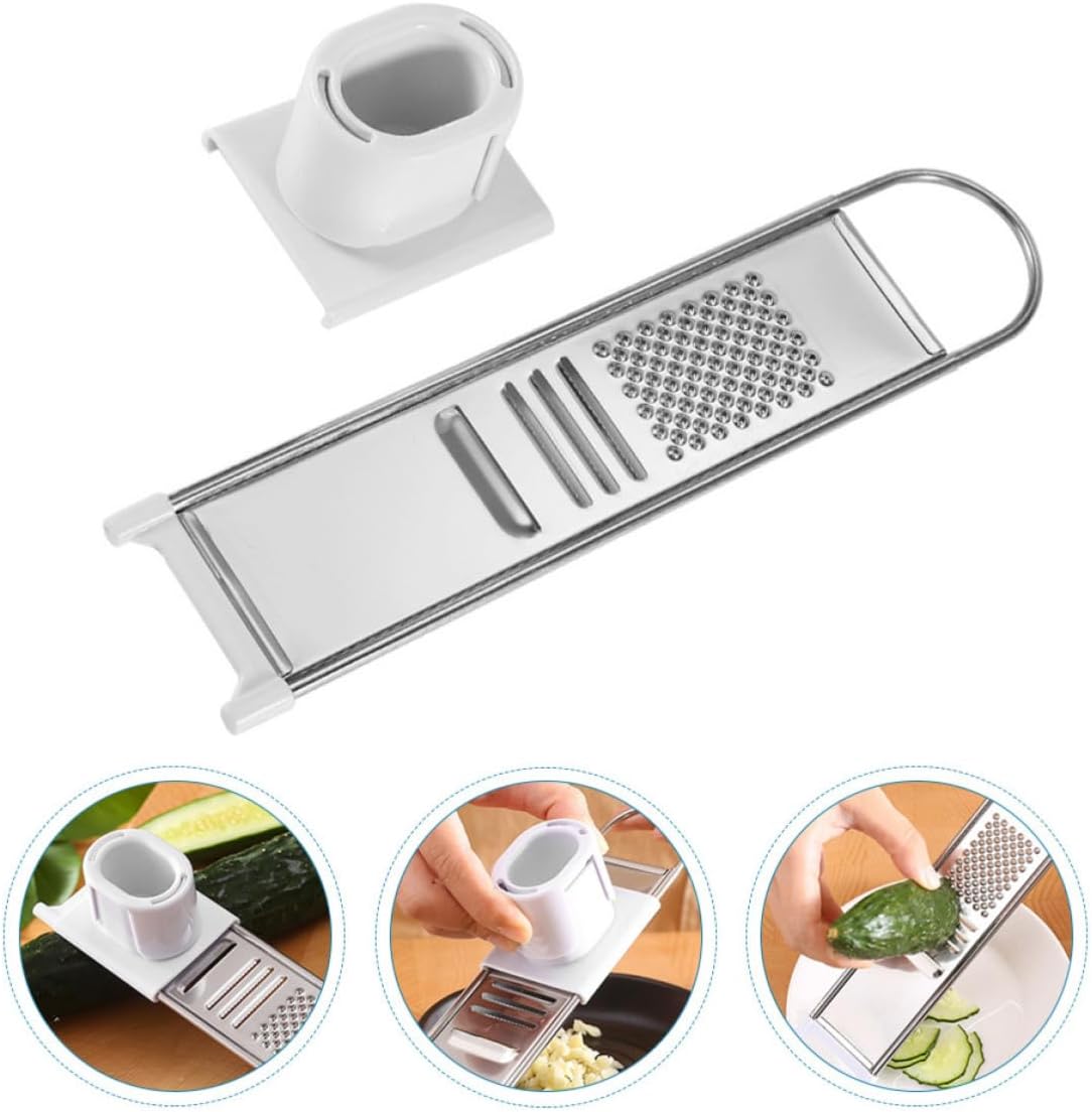 PATKAW Multi-functional Cheese Grater with Hand Guard, Stainless Steel Abs Food Grating Tool, Finger Protective Tool for Vegetables and Carrots, Sturdy Kitchen Grater for Safe Food