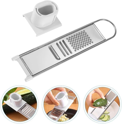 PATKAW Multi-functional Cheese Grater with Hand Guard, Stainless Steel Abs Food Grating Tool, Finger Protective Tool for Vegetables and Carrots, Sturdy Kitchen Grater for Safe Food