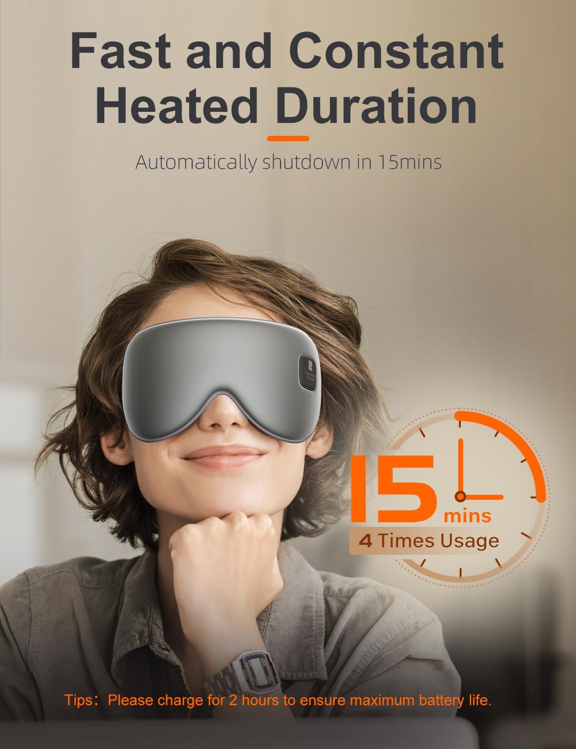 Silk Cordless Heated Eye Mask, Fast Heat Electric Warm Compress for Dry Eye