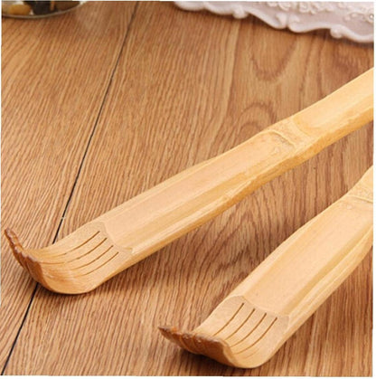 Bamboo Back Scratcher Wooden Body Roller Stick Manual Long Handle Massager for Neck Back Shoulder