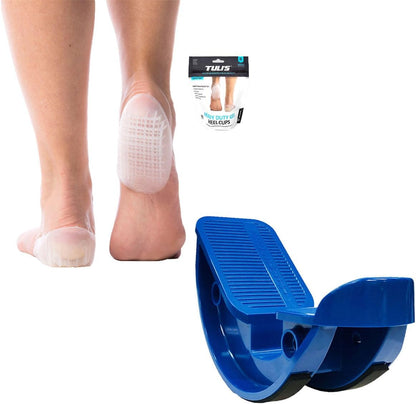 ProStretch Original Calf Stretcher & Tuli's Heavy Duty Gel Heel Cups Bundle - Plantar Fasciitis & Heel Pain Relief