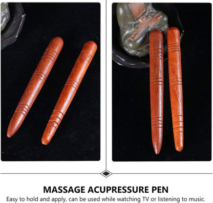 4Pcs Manual Acupressure Pen Wooden Thai Massage Stick Rod Deep Tissue Massage Tool Trigger Point Relief Pain Therapy Tools Full Body Relaxing Gifts Acupressure Pen,Acupressure Tools