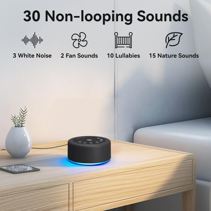 Sound Machine Night Light White Noise Brown Noise Machine 30 Non Looping Sounds 12 Lights 5 Timers 36 Adjustable Volume Memory Function Sleep Sounds Machine for Baby Kids Adult & Home Office Travel