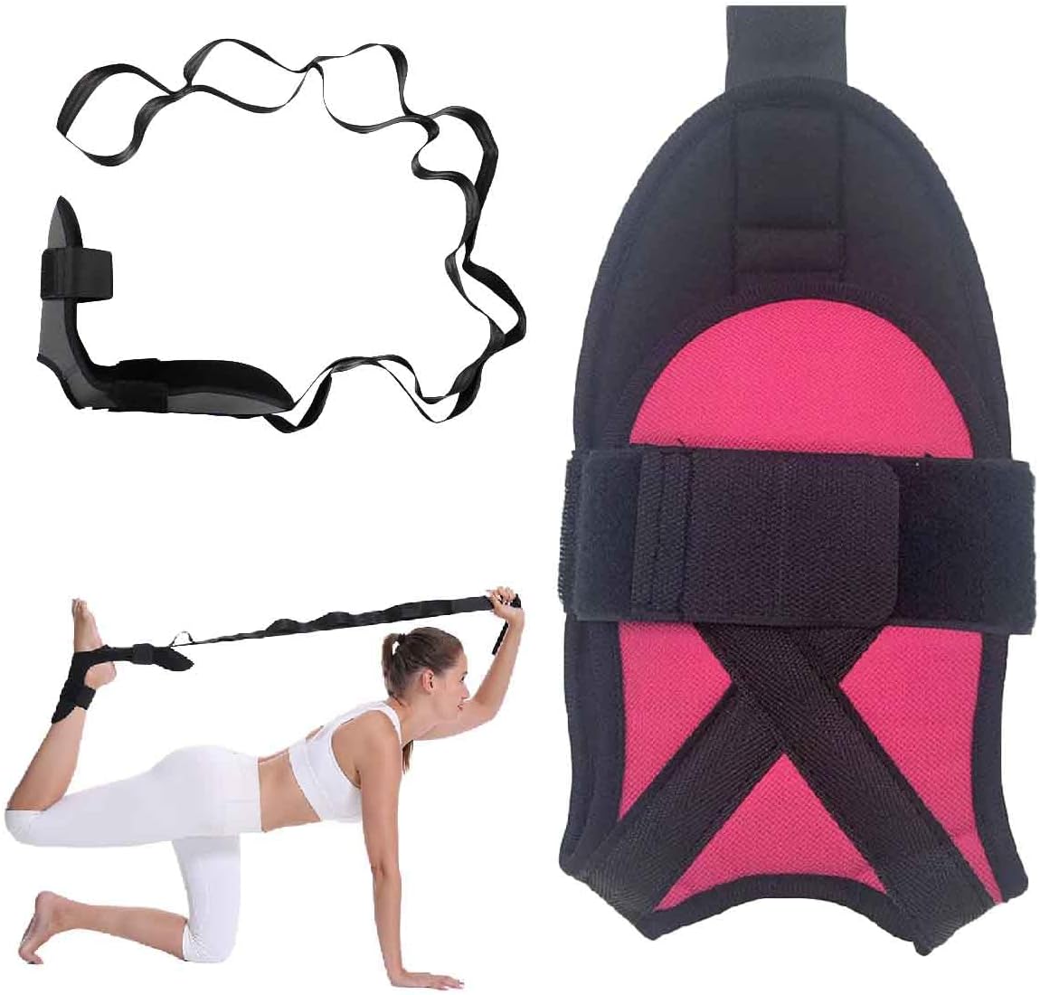 Stretching Strap with Loops and Detachable Foot,Fascia Stretcher,Foot and Calf Stretcher,Increasing Mobility,Foot Leg Stretch Strap for Yoga,Gymnastics,and Flexibility Training