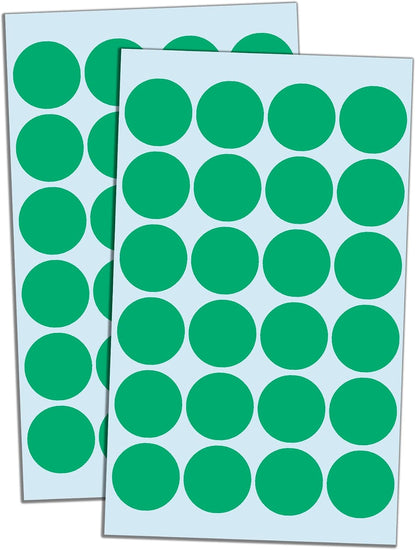 600 Pack, 1" Round Colored Dot Stickers Labels - 6 Colors