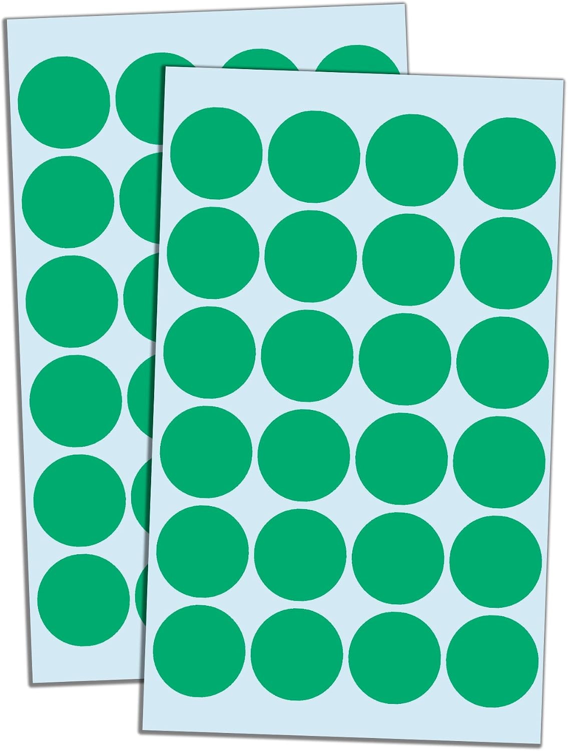 1" Round Colored Dot Stickers Labels - 6 Colors