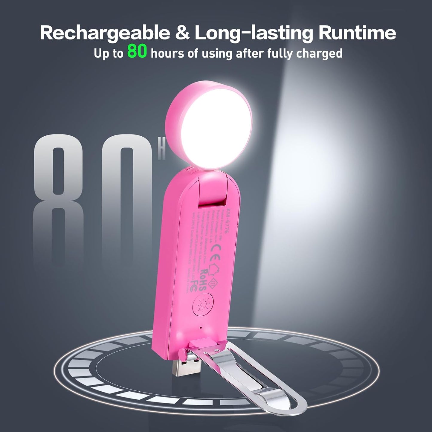 VAVOFO USB Rechargeable Bookmark Reading Light, Blue Light Blocking Amber LEDs for Bedtime Reading - Clip On, 9 Lighting Modes