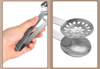2 Pack Stainless Steel Tea Bag Clips, Round Tea Bag Squeezer, Tea Bag Spoon, Herbal Tea Infuser, Herb Tong, Sugar Cube Tong, Lemon Tong, Ice Cube Tong, Tools For Kitchen Bar