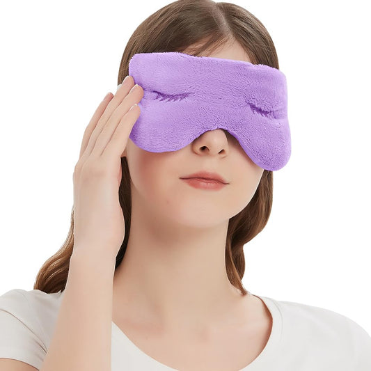 Weighted Eye Pillow for Yoga, Moist Heat Mask for Dry Eyes(Purple)